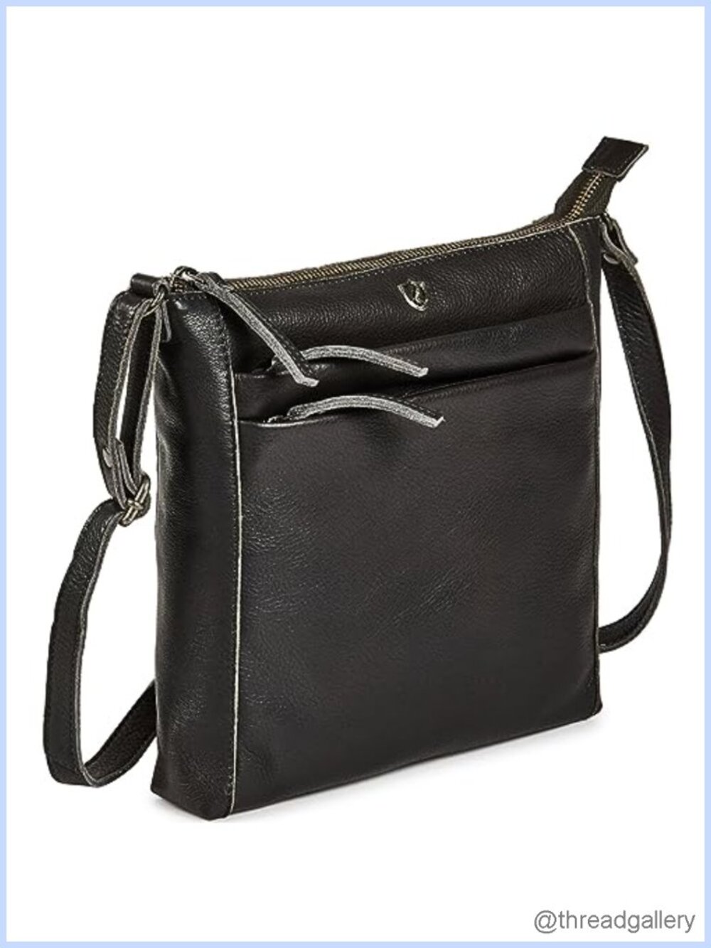 Genuine Nappa Leather Crossbody Bag Multi-Zip Travel Sling Purse
